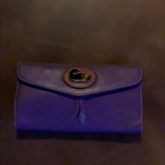 Purple leather Dooney Bourke checkbook organizer